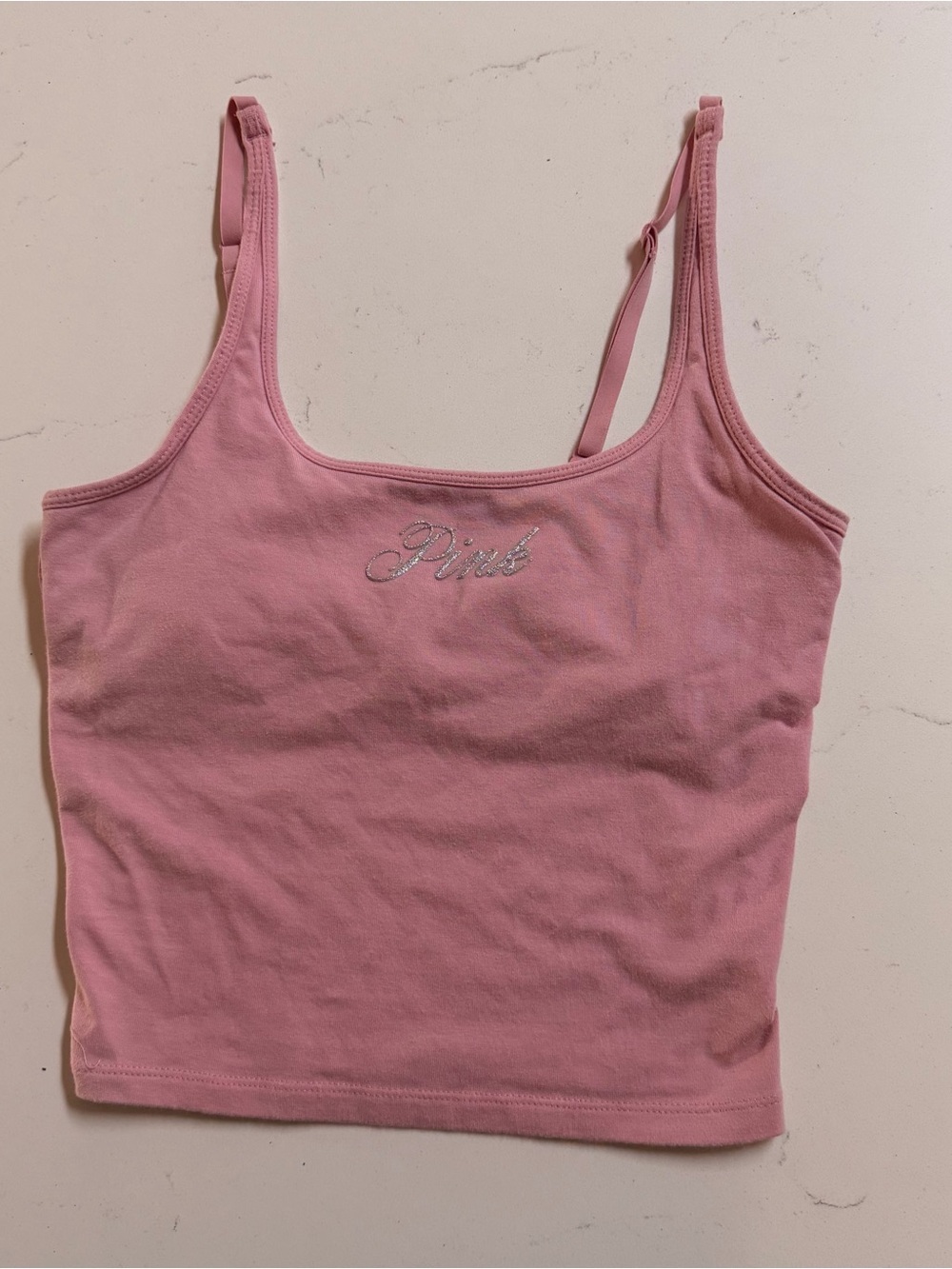 Victoria Secret PINK pastel pink tank top.